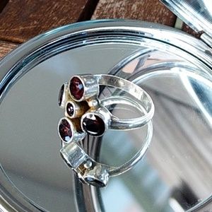 Women's Red Stone Sterling Silver Ring